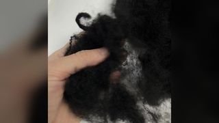 Fibra de poliéster ignífuga reciclada negra 12D×64mm