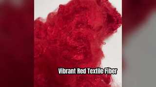 Fibra discontinua de poliéster roja sólida de 2,78D × 38 mm, fibra uniforme de color de alta elasticidad para fábrica textil
