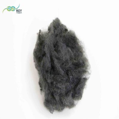 comprar 6D Fibra de poliéster recirculada hueca no siliconizada gris negro fabricación en línea