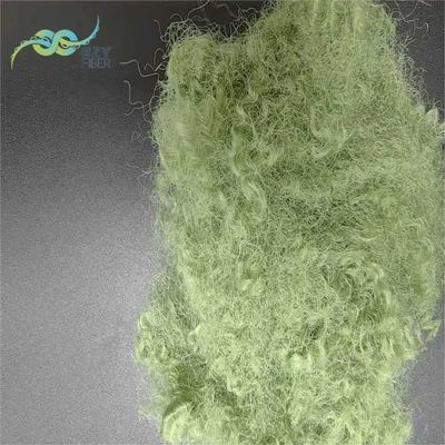 comprar Fibra de grapa de poliéster verde hueco conjugado reciclado Fibra 15D siliconizada fabricación en línea