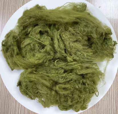 Un buen precio. Recycled Polyester Staple Fiber with 255-265°C Melting Point in Bright Army Green and High Wrinkle Resistance en línea