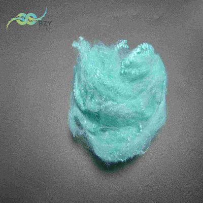 Un buen precio. Fibra de grapa de polietileno de color azul claro de 50 mm no siliconizada reciclada en línea