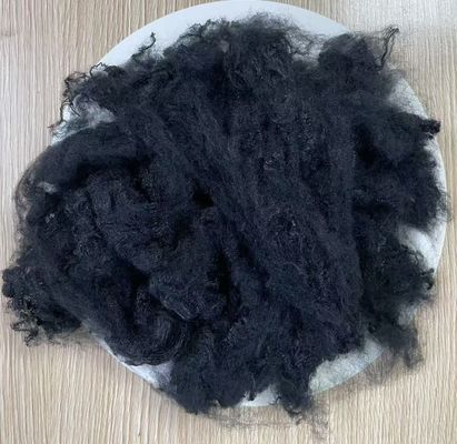 Un buen precio. Fibra de poliéster virgen cortada 3D 102mm Negra para hilatura de lana peinada en línea