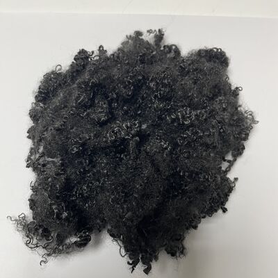 Negro 3D*64mm Fibra de Poliéster Ignífuga con Longitud para Ropa de Cama y Filtración Industrial