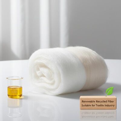 Un buen precio. 0.15% contenido en aceite fibras básicas de poliéster recicladas renovables recubiertas de silicona para la industria textil en línea
