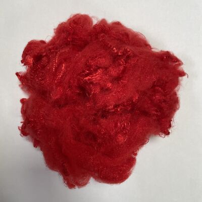 Para hilado textil, fabricación de hilo, fibra corta de poliéster rojo brillante de 2.78D*38MM, fibra de color uniforme de alta elasticidad
