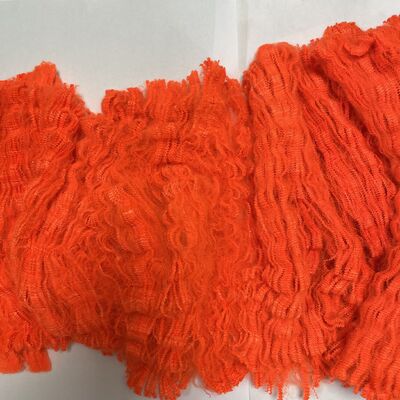 Un buen precio. Remolque de poliéster naranja brillante 2D con longitud indefinida para ropa de trabajo de seguridad y producción textil en línea